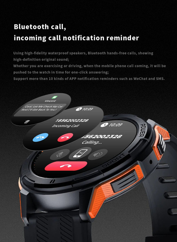 Planet Gates Oukitel BT10 SmartWatch Sport 2024 Smart Watch For Men 410mAh 1.43 Inch BT5.2  Men's Smartwatch