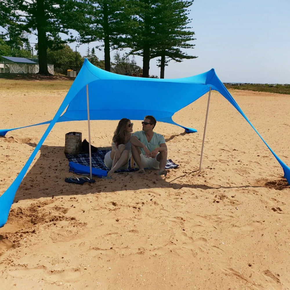 Planet Gates Outdoor Beach Tent Sun Shelter Camping Shades Tents Windproof One-piece Beach Canopy Tents UPF50+ Portable Family Tent For Bea