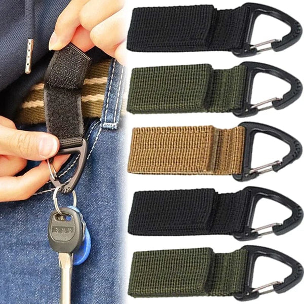 Planet Gates Outdoor Camping Carabiner Nylon Molle Tactical Backpack Key Hook Webbing Buckle System Belt Buckle Hanging Climbing Accessory