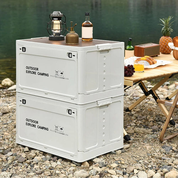 Planet Gates Outdoor Camping Folding Storage Box 30L Large Capacity Car Storage Food Box Outdoor Travel Picnic Storage Bin Camping Equipment