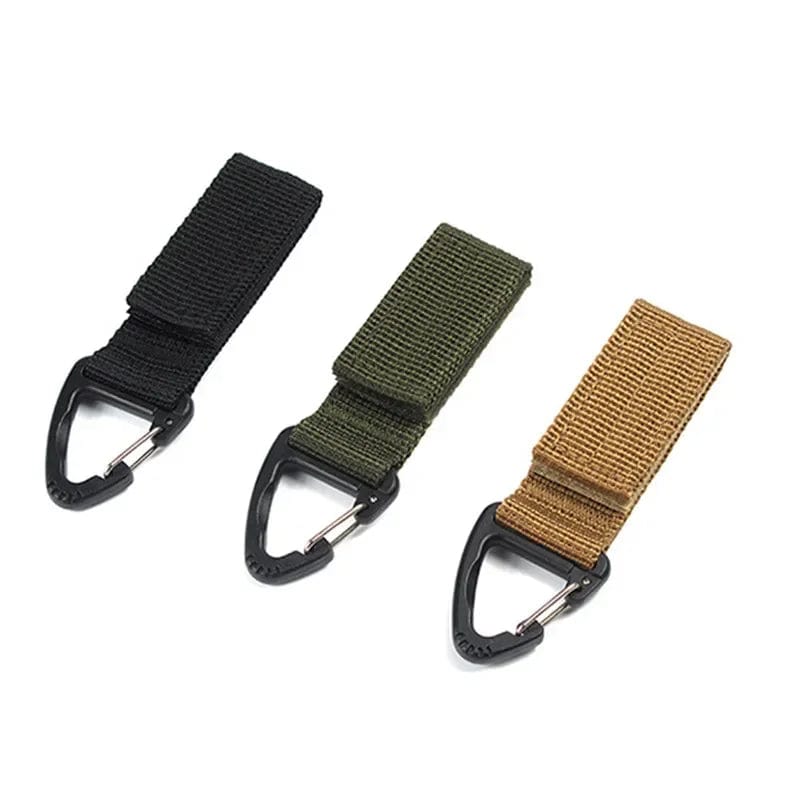 Planet Gates Outdoor Camping Hiking Nylon Ribbon Keychain Molle Tactical Knapsack Triangle Backpack Waist Bag Fastener Hook Buckle Climb Tool
