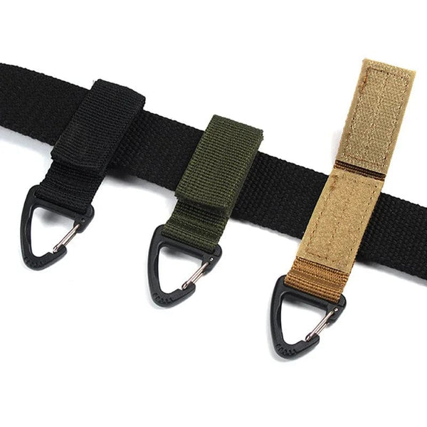 Planet Gates Outdoor Camping Hiking Nylon Ribbon Keychain Molle Tactical Knapsack Triangle Backpack Waist Bag Fastener Hook Buckle Climb Tool
