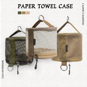 Planet Gates Outdoor Camping Paper Towel Drawer Home Mesh Tube Paper Towel Storage Bag Car Hanging Roll Paper Tube Bag Storage Box Outdoor