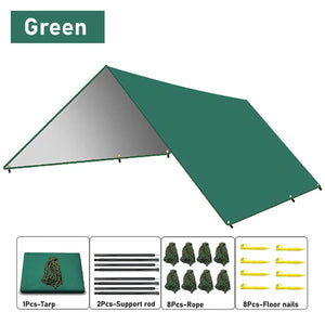 Planet Gates Outdoor Camping Tarp, Camping Tarpaulin Awning, Lightweight UV Resistant and PU 3000mm Waterproof Rainproof Tarpaulin Shelter