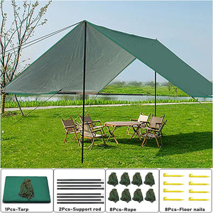 Planet Gates Outdoor Camping Tarp, Camping Tarpaulin Awning, Lightweight UV Resistant and PU 3000mm Waterproof Rainproof Tarpaulin Shelter
