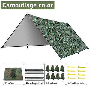 Planet Gates Outdoor Camping Tarp, Camping Tarpaulin Awning, Lightweight UV Resistant and PU 3000mm Waterproof Rainproof Tarpaulin Shelter