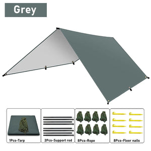 Planet Gates Outdoor Camping Tarp, Camping Tarpaulin Awning, Lightweight UV Resistant and PU 3000mm Waterproof Rainproof Tarpaulin Shelter