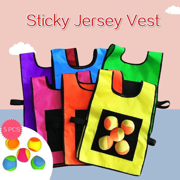 Planet Gates Outdoor Sport Game Props Vest Sticky Jersey Vest Game Vest Waistcoat With Sticky Ball Throwing Toys For Children Kids Sports Toy