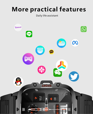 Planet Gates Outdoor Sports Watch / Black-Leather 2024 For Xiaomi New Rugged Military GPS Smart Watch Men Bluetooth Call Health Monitoring AI Voice Sports Waterproof Smartwatches