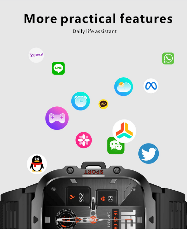 Planet Gates Outdoor Sports Watch / Black-Leather 2024 For Xiaomi New Rugged Military GPS Smart Watch Men Bluetooth Call Health Monitoring AI Voice Sports Waterproof Smartwatches