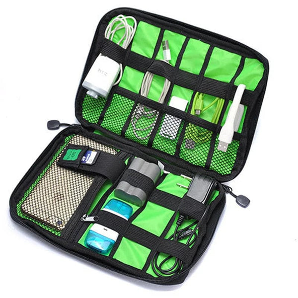 Planet Gates Outdoor Travel Kit Waterproof Nylon Cable Holder Bag Electronic Accessories USB Drive Storage Case Camping Hiking Organizer Bag