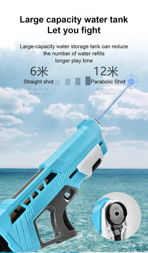 Planet Gates Outdoor Water Gun Toys Electric High Pressure Large Capacity Water Gun Summer Beach Swimming Pool Game Interactive Kids Toys