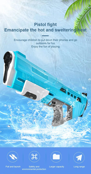Planet Gates Outdoor Water Gun Toys Electric High Pressure Large Capacity Water Gun Summer Beach Swimming Pool Game Interactive Kids Toys