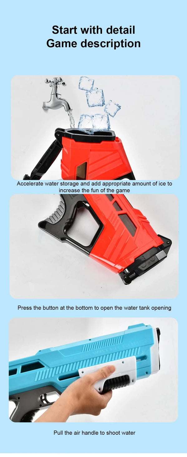 Planet Gates Outdoor Water Gun Toys Electric High Pressure Large Capacity Water Gun Summer Beach Swimming Pool Game Interactive Kids Toys