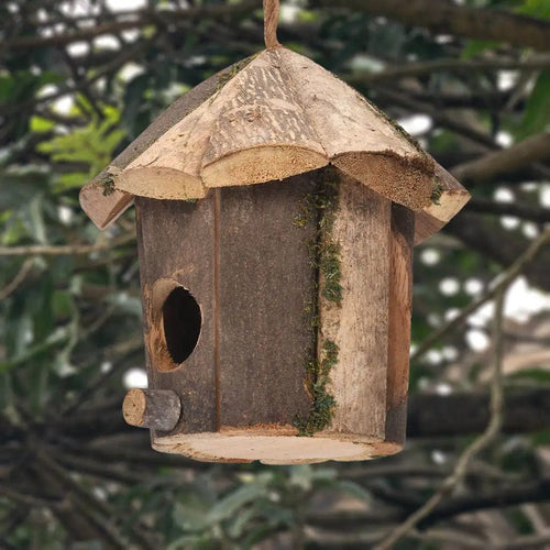 Planet Gates Outside Wooden Bird Nest Natural Decor Bird Hut Hummingbird House for Home Craft Wild Bird Nest Clearance Garden Birdhouse Decor