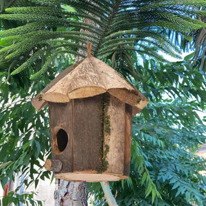 Planet Gates Outside Wooden Bird Nest Natural Decor Bird Hut Hummingbird House for Home Craft Wild Bird Nest Clearance Garden Birdhouse Decor