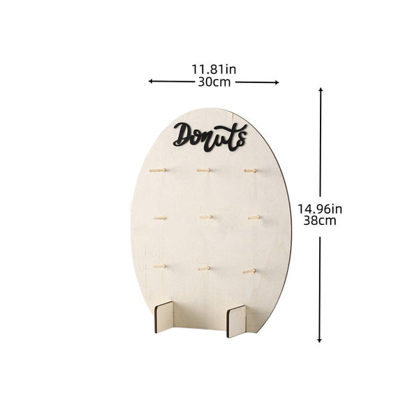 Planet Gates Oval 1pc Doughnut Display Stand Made Of Wood, Various Shapes, Doughnut Wall Stand, Wedding Party Decoration Display Board, Birthday Party Decoration, Oval Square Hexagonal Shape