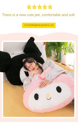 Planet Gates Oversized Kuromi Melody Sanrio Plush Toys Super Soft Plush Pillow Cushion Kwaii Plush Toys Children's Birthday Gifts