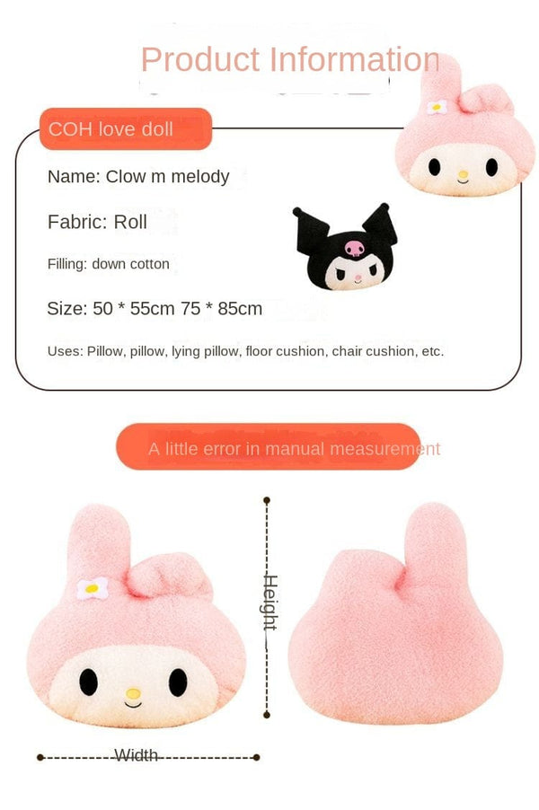 Planet Gates Oversized Kuromi Melody Sanrio Plush Toys Super Soft Plush Pillow Cushion Kwaii Plush Toys Children's Birthday Gifts