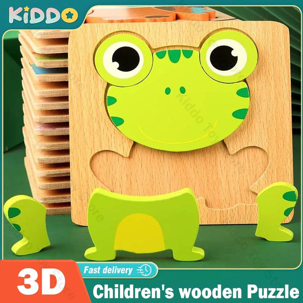 Planet Gates owl Wooden 3D Toys Puzzle Cartoon Animals Early Learning Cognition Intelligence Puzzle Game Colorful Montessori Baby Toddler Gifts
