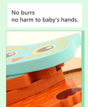 Planet Gates owl Wooden 3D Toys Puzzle Cartoon Animals Early Learning Cognition Intelligence Puzzle Game Colorful Montessori Baby Toddler Gifts