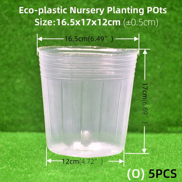 Planet Gates Ox5PCS Garden Transparency Nursery Pots Planting Nutrition Cup Orchid Propagation Container Seedling Bag Soft Plastic Flowers Pot