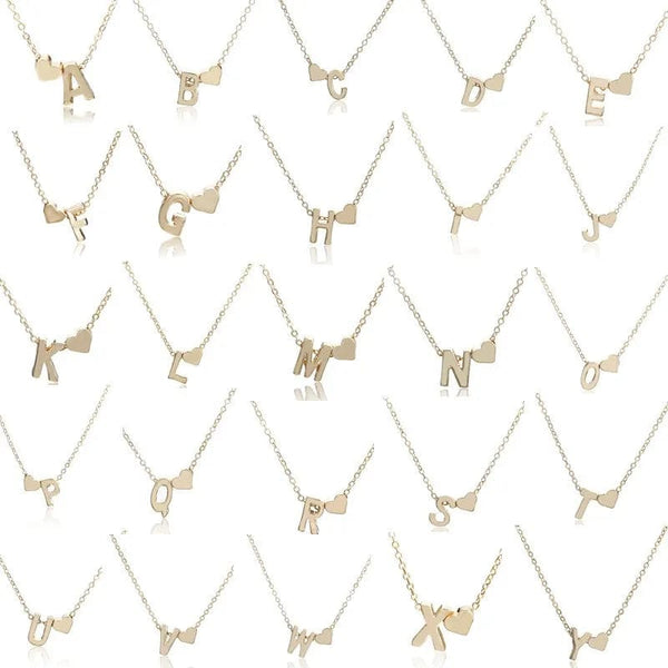 Planet Gates P 2024 Fashion Tiny Heart Dainty Initial Necklace With Letter Name Choker Necklace For Women Pendant Jewelry Accessories Gift
