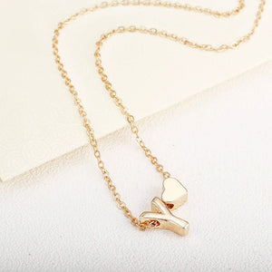 Planet Gates P 2024 Fashion Tiny Heart Dainty Initial Necklace With Letter Name Choker Necklace For Women Pendant Jewelry Accessories Gift