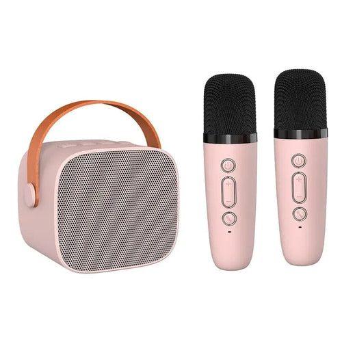 Planet Gates P2 Pink Two Mic Portable Karaoke Microphone Bluetooth Speaker KTV Double Mic Duet Adult Children Toys Suitable For Family Parties To Singing