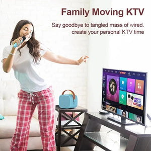 Planet Gates P2 Pink Two Mic Portable Karaoke Microphone Bluetooth Speaker KTV Double Mic Duet Adult Children Toys Suitable For Family Parties To Singing