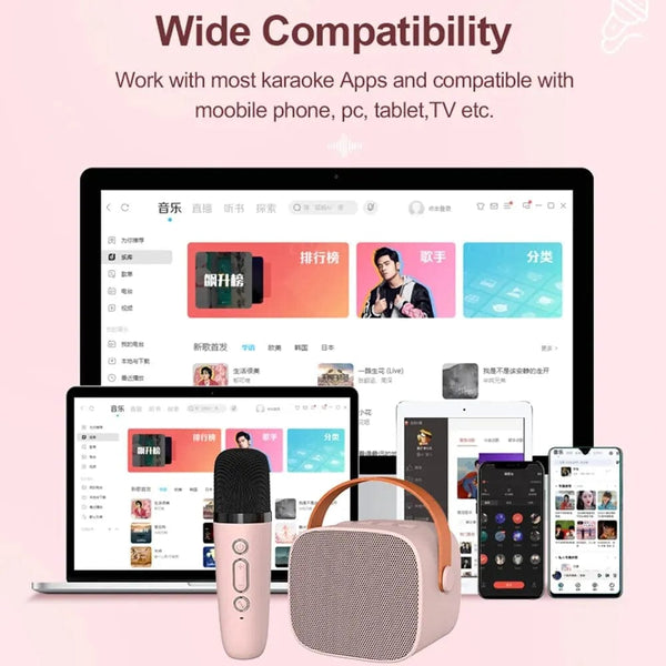 Planet Gates P2 Pink Two Mic Portable Karaoke Microphone Bluetooth Speaker KTV Double Mic Duet Adult Children Toys Suitable For Family Parties To Singing