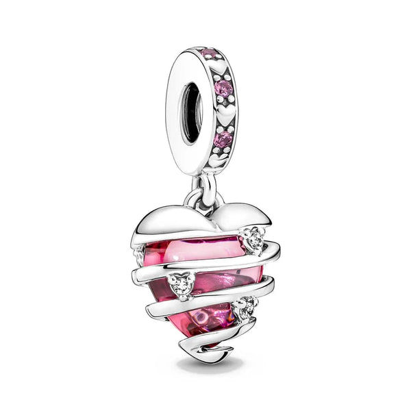 Planet Gates P351 2024 New Sping Pink Bag Pany Flower Caterpillar Diy 925 Sterling Silver Bead Fit Bracelet Bangle Jewerlry Accessories