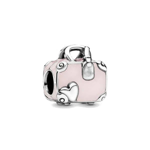 Planet Gates P351 2024 New Sping Pink Bag Pany Flower Caterpillar Diy 925 Sterling Silver Bead Fit Bracelet Bangle Jewerlry Accessories