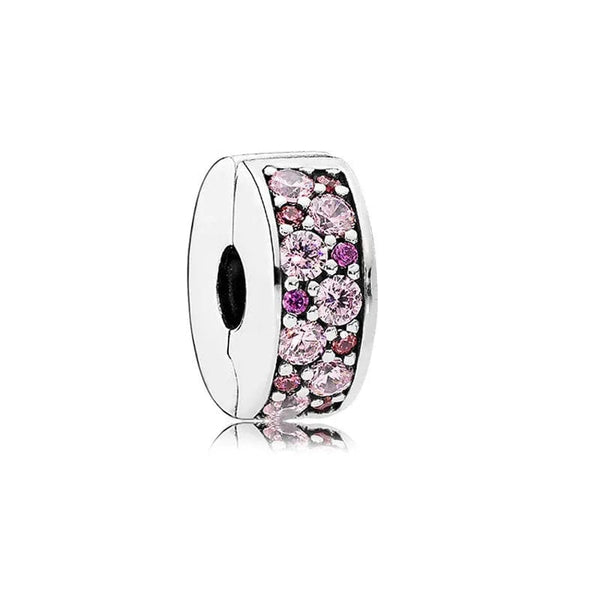 Planet Gates P351 2024 New Sping Pink Bag Pany Flower Caterpillar Diy 925 Sterling Silver Bead Fit Bracelet Bangle Jewerlry Accessories