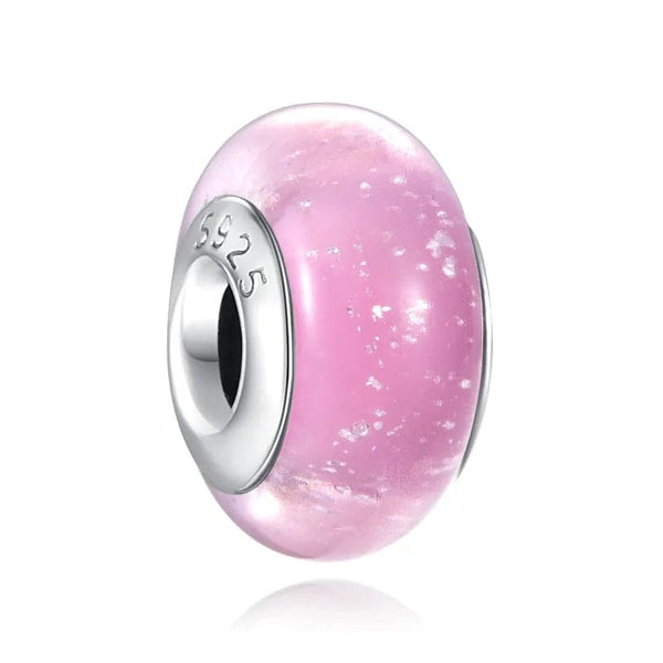 Planet Gates P351 2024 New Sping Pink Bag Pany Flower Caterpillar Diy 925 Sterling Silver Bead Fit Bracelet Bangle Jewerlry Accessories