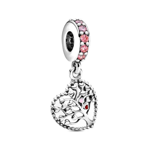 Planet Gates P351 2024 New Sping Pink Bag Pany Flower Caterpillar Diy 925 Sterling Silver Bead Fit Bracelet Bangle Jewerlry Accessories