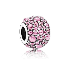 Planet Gates P351 2024 New Sping Pink Bag Pany Flower Caterpillar Diy 925 Sterling Silver Bead Fit Bracelet Bangle Jewerlry Accessories