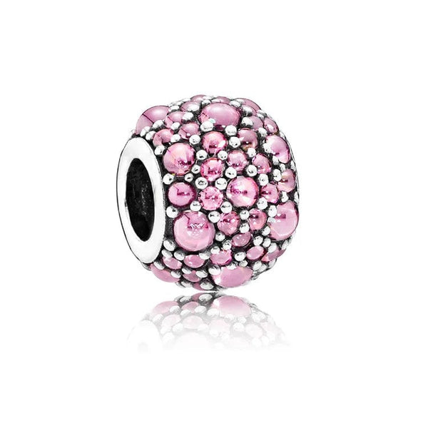 Planet Gates P351 2024 New Sping Pink Bag Pany Flower Caterpillar Diy 925 Sterling Silver Bead Fit Bracelet Bangle Jewerlry Accessories