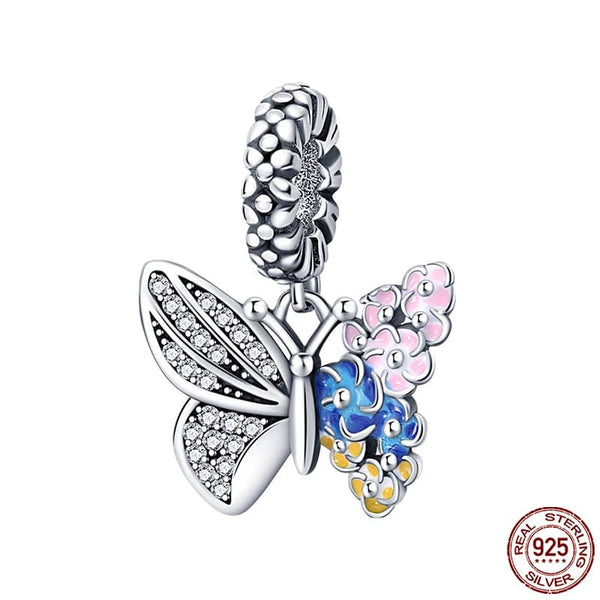 Planet Gates PAC072 Fit Qikaola 925 Original Bracelets Blue Zircon Owl Luminous Sea Turtle Octopus 925 Silver Charms Beads DIY Birthday Jewelry Gift