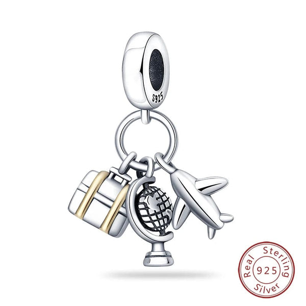 Planet Gates PAC114 Fit Qikaola 925 Original Bracelets Blue Zircon Owl Luminous Sea Turtle Octopus 925 Silver Charms Beads DIY Birthday Jewelry Gift