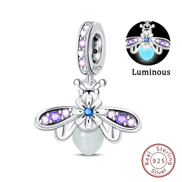 Planet Gates PAC1181 Fit Qikaola 925 Original Bracelets Blue Zircon Owl Luminous Sea Turtle Octopus 925 Silver Charms Beads DIY Birthday Jewelry Gift