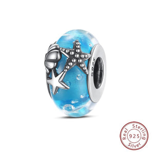 Planet Gates PAC447 Fit Qikaola 925 Original Bracelets Blue Zircon Owl Luminous Sea Turtle Octopus 925 Silver Charms Beads DIY Birthday Jewelry Gift