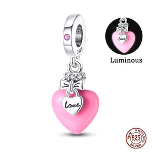 Planet Gates PAC619 Fit Qikaola 925 Original Bracelets Blue Zircon Owl Luminous Sea Turtle Octopus 925 Silver Charms Beads DIY Birthday Jewelry Gift