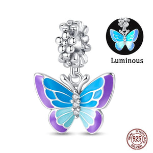 Planet Gates PAC636 Fit Qikaola 925 Original Bracelets Blue Zircon Owl Luminous Sea Turtle Octopus 925 Silver Charms Beads DIY Birthday Jewelry Gift