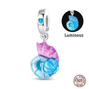 Planet Gates PAC652 Fit Qikaola 925 Original Bracelets Blue Zircon Owl Luminous Sea Turtle Octopus 925 Silver Charms Beads DIY Birthday Jewelry Gift