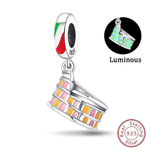 Planet Gates PAC718 Fit Qikaola 925 Original Bracelets Blue Zircon Owl Luminous Sea Turtle Octopus 925 Silver Charms Beads DIY Birthday Jewelry Gift