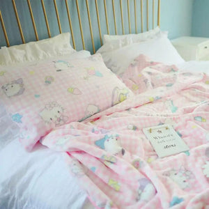 Planet Gates pachacco blanket / 200x200cm Cartoon Hello Kitty Plush Blanket Anime Flannel Pillowcase Kawaii Sanrio Room Decor Nap Air Conditioner QuiltFine Gift For Girl