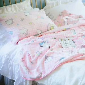 Planet Gates pachacco blanket / 200x200cm Cartoon Hello Kitty Plush Blanket Anime Flannel Pillowcase Kawaii Sanrio Room Decor Nap Air Conditioner QuiltFine Gift For Girl