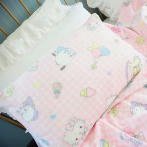Planet Gates pachacco blanket / 200x200cm Cartoon Hello Kitty Plush Blanket Anime Flannel Pillowcase Kawaii Sanrio Room Decor Nap Air Conditioner QuiltFine Gift For Girl