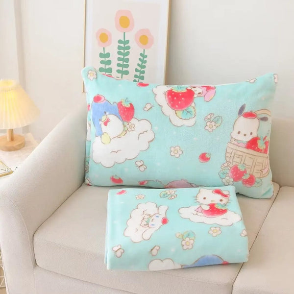 Planet Gates pachacco blanket / 200x200cm Cartoon Hello Kitty Plush Blanket Anime Flannel Pillowcase Kawaii Sanrio Room Decor Nap Air Conditioner QuiltFine Gift For Girl
